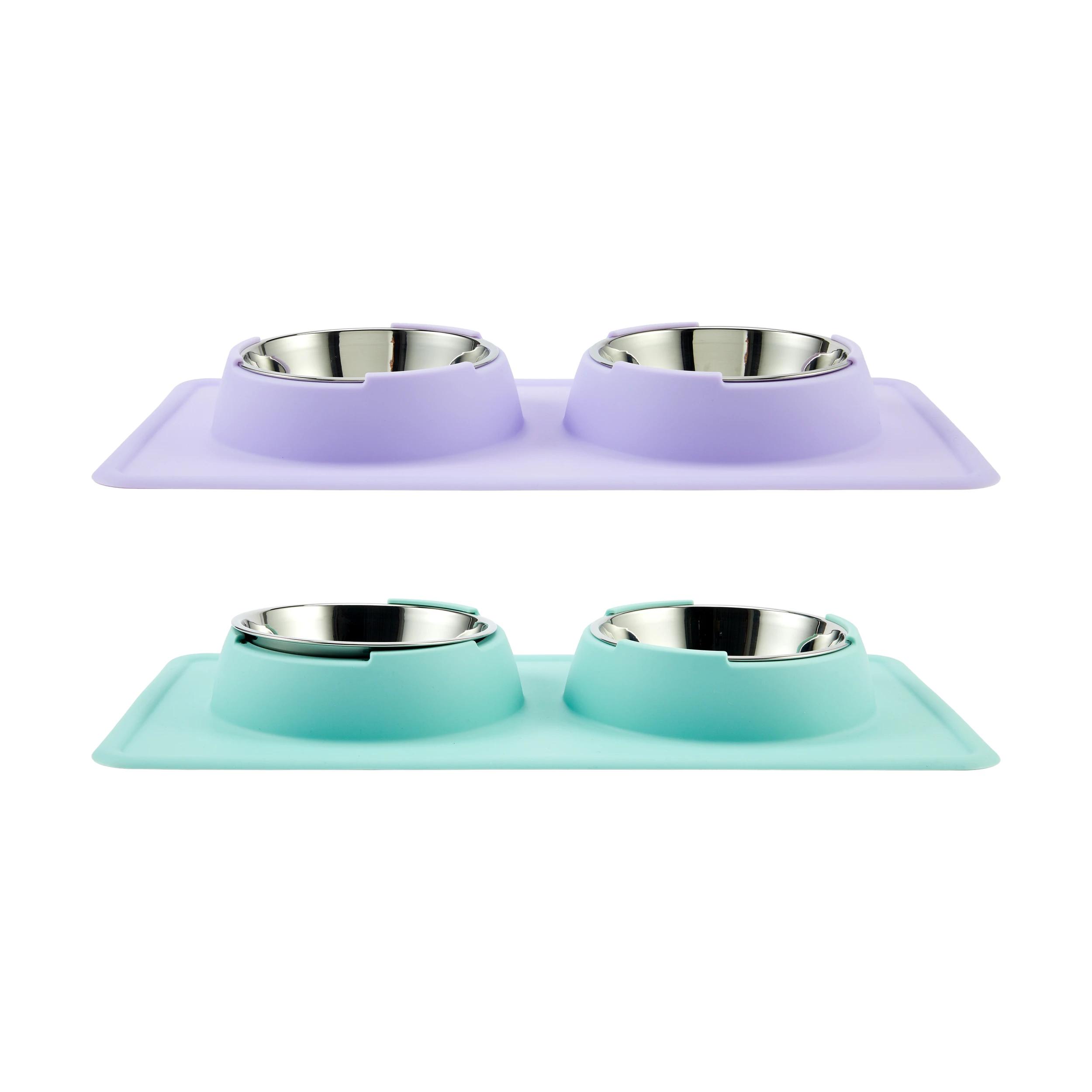 Pet Silicone Double Bowl - Assorted - Mindiampets | Pet Shop Online Pet Silicone Double Bowl - Assorted - Purchase from an Australian pet store near you