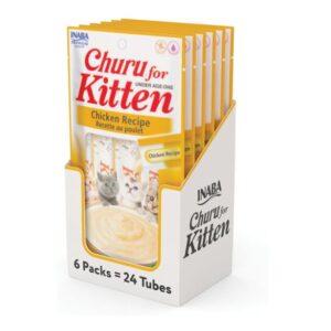 Inaba – Churu for Kitten – Chicken Recipe Carton Of 6 24 X 14g Tubes