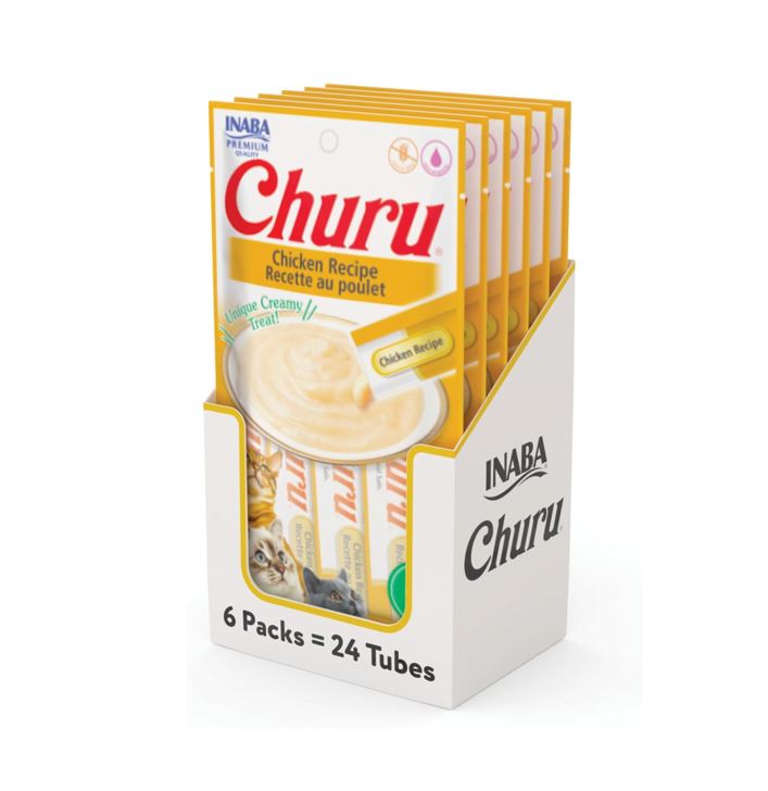 Inaba – Cat Churu – Tuna Recipe Carton Of 6 24 X 14g Tubes