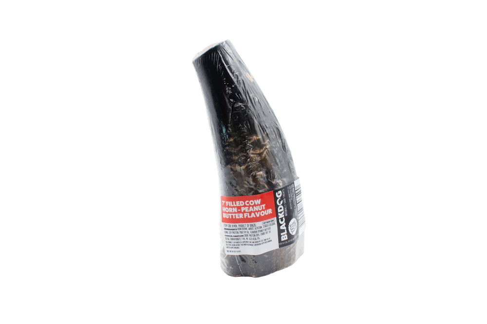 Blackdog – Filled Cow Horn – Peanut Butter Flavour – 7 Inch