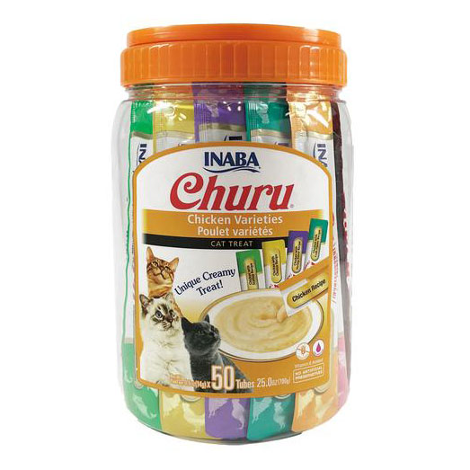 Inaba – Cat Churu Tub – Tuna And Chicken Varieties 50 X 14g Tubes
