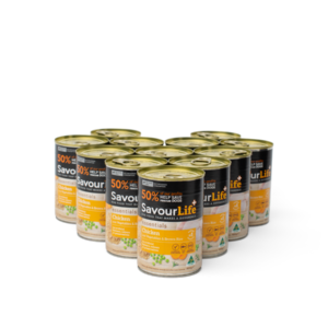 SavourLife – Wet Food Tins – Adult Dog – Essentials – With Lamb Vegetables Brown Rice 12 X 400g