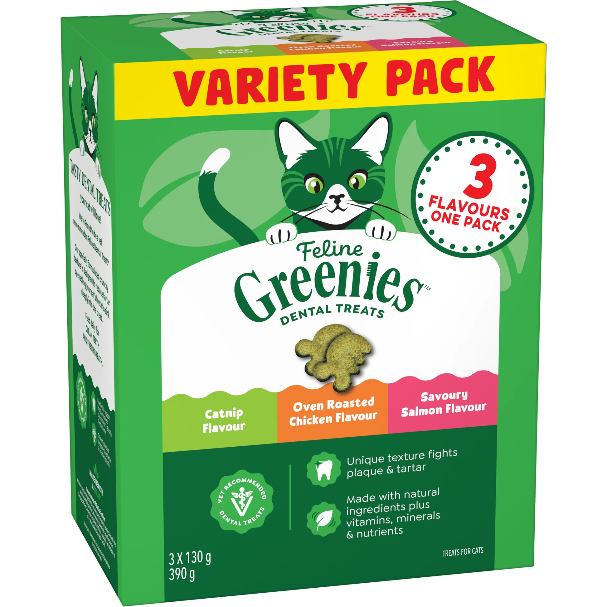 Greenies – Dental Cat Treats – Variety Pack – 3 X 130g